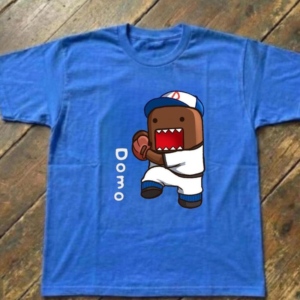 Gildan Men Blue T-Shirt, Blue Domo Baseball Tee